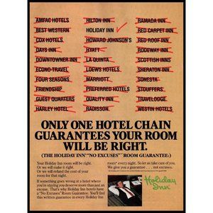 1982 Holiday Inn Hotels Guarantee Vintage Print Ad Wall Art Photo Travel